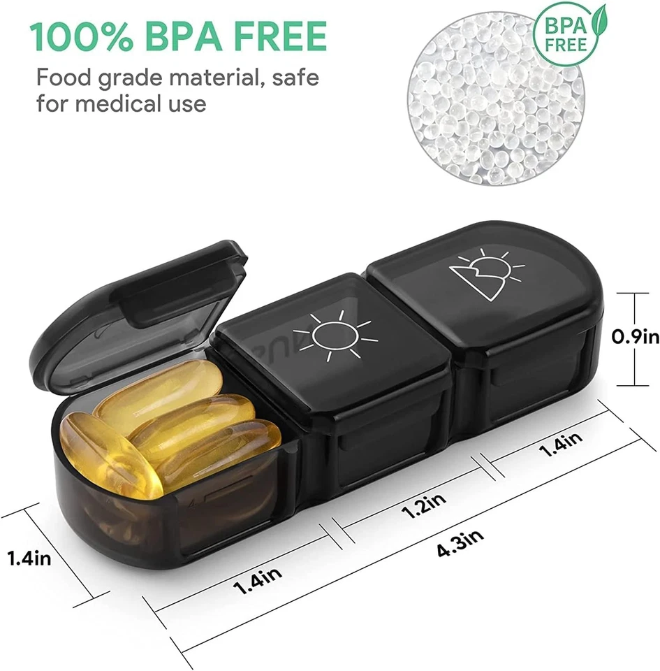 10PCS Weekly Pill Box Organizer 7 Day Medicine Storage Case 3 Times a Day Daily - Image 4 of 4