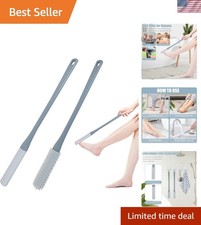 Toe Cleaning Brush 15.7" Foot Scrubber in Shower with Long Handle Silicone Ga...