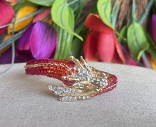 Beautiful Dragon Bangle Bracelet Red Rhinesto...