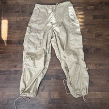 UFO Parachute Pants Adult Medium Vintage 90s Cargo Drawstring Y2K Rave Hip Hop