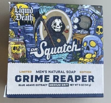 Dr. Squatch Limited Ed. Bar Soap Grime Reaper All Natural with Medium Grit 5oz