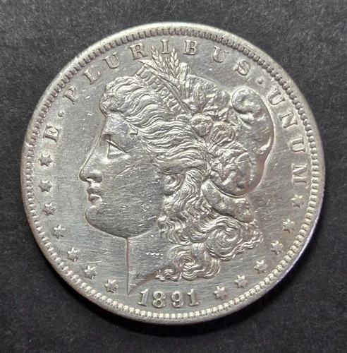 1891-CC Morgan Dollar, XF Cleaned