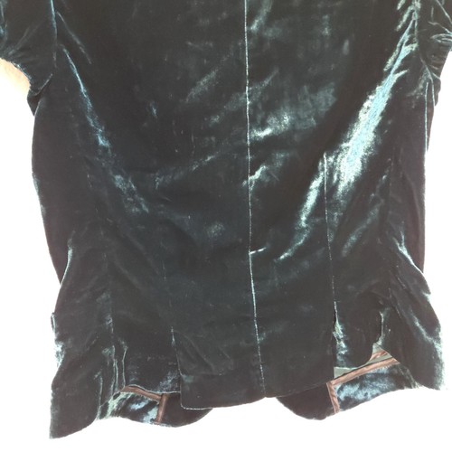 BCBG Maxazria Emerald Green Velvet Button Vest Collared Women's Size S - Picture 10 of 16