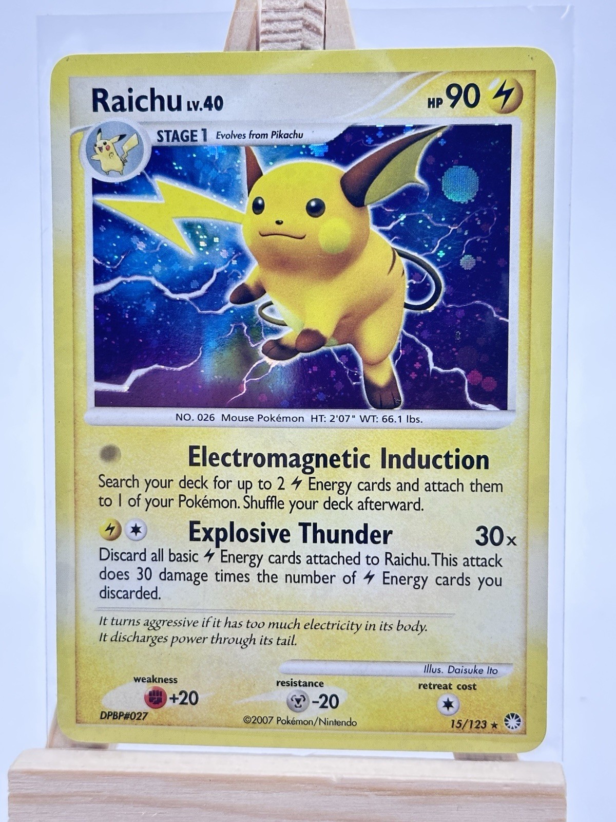 Pokemon TCG Raichu 15/123 Mysterious Treasures Holo Rare NM