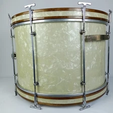 Leedy&Ludwig 14x22" 8-Tube Lug Bass Drum WMP Chrome/Nickel Rail Vintage 50s+CALF