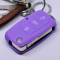 Klapp SchlüSsel HüLle Cover Lila FüR Skoda Octavia Superb Fabia Yeti Roomster