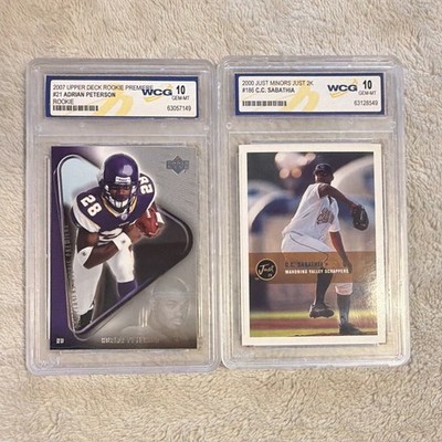 WCG 10 Graded Lot of 2: 2007 Peterson #21 + 2000 Sabathia #186