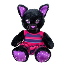 Build a Bear Workshop Black Cat Plush Toy Starry Sky Night Kitty 17"