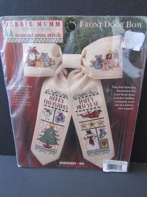 New DIMENSIONS Debbie Mum Counted Cross Stitch Happy Wishes Bow 8510 Kit Door
