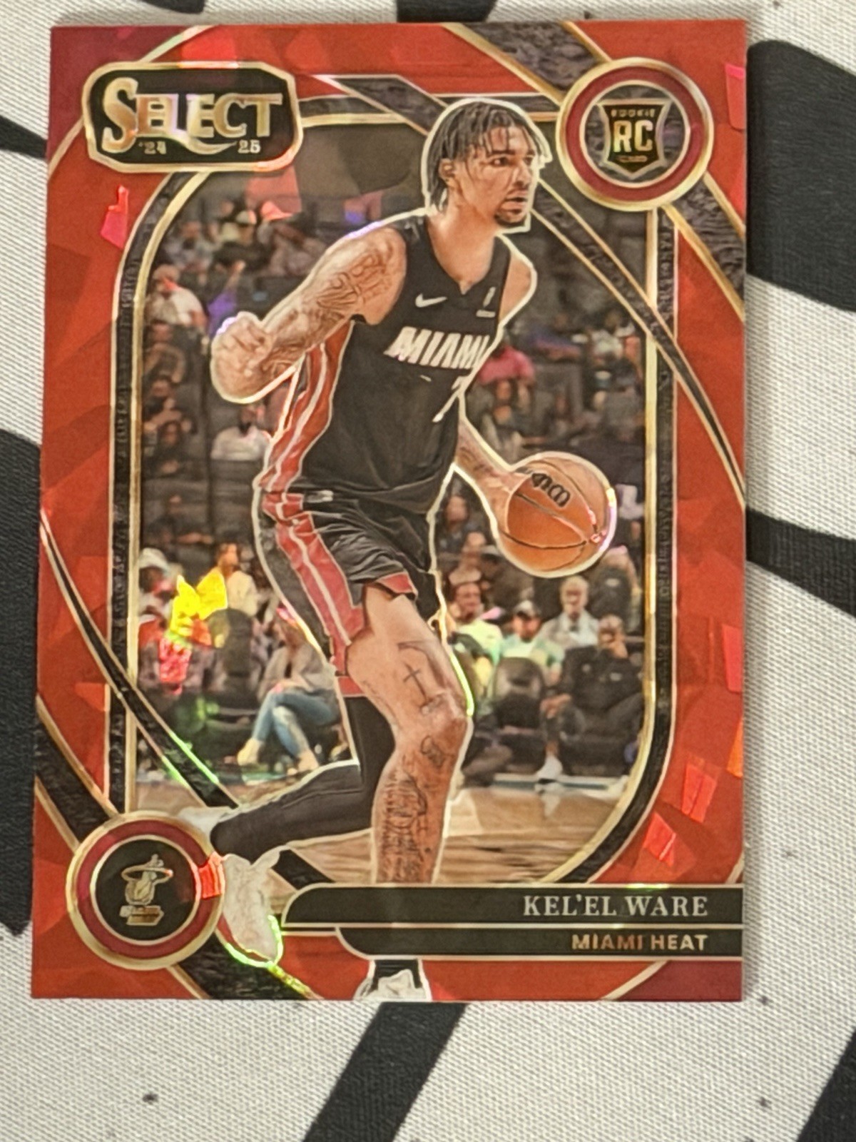 2024-25 Panini Select - Kel'el Ware #191 Courtside Red Cracked Ice Prizm (RC)