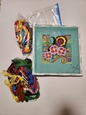  STARTED Hand Painted Needlepoint Canvas, Guadalajara Series by Leigh, Cabanas