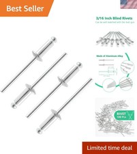 Versatile 100Pcs 3/16"x1/2" Aluminum Blind Rivets - Corrosion Resistant Quality