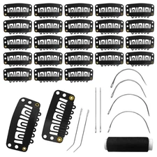 25Pcs 32Mm Hairpieces Snap Clips U Shape Wig Clips for Hair Extensions Making Wi