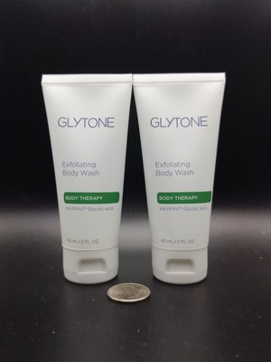 2x Glytone Exfoliating Body Wash 60 ml 2 oz Travel Size - NIB - Sealed