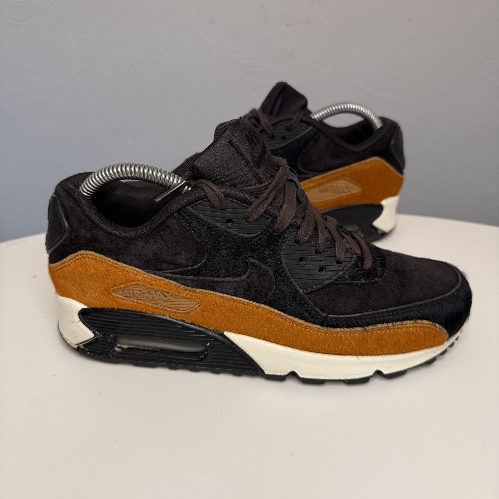 Nike Air Max 90 LX Pony Fur Nero Sneakers 898512 005 Scarpe Donna Taglia 8 5