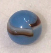 Vintage Akro Agate Swirl Marble 5/8" Blue Oxblood Red White Cadmium UV Glow NM
