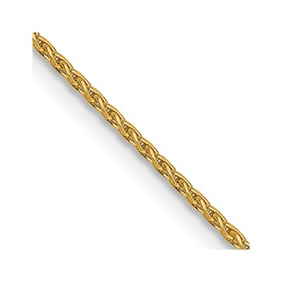 14K Gelbgold 1 mm Diamantschliff Pariser Weizen Kette Halskette 16'' 2,47 gm