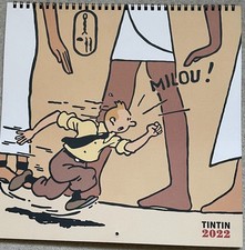 TINTIN Calendrier Mural 2022 format 30 x 30 cm à spirales Excellent état