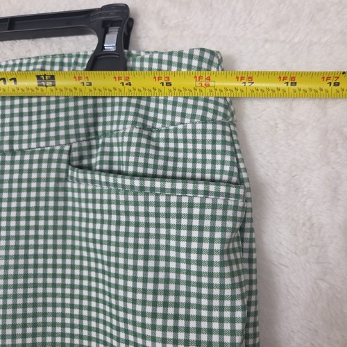 CHICO’S Size 2 Green Checkered Pants- NWOT Retro Inspired US SZ 12 High Ankle - Picture 7 of 11