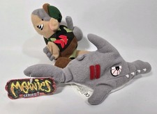 2 1997 Meanies Series 1 Armydillo Dan Military  Sledge The Hammered Shark Plush