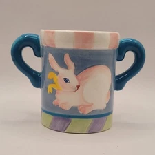 Zrike Cottontail Bunny Ceramic Double Handled Kids Cup 
