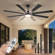 72 Inch Ceiling Fans with Lights and Remote, Dual-Sided Reversible Blades for Ve