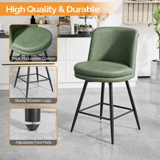 360° Swivel Bar Stools Bar Chair Modern Livingroom Island PU Leather Bar Chairs