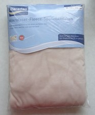 Fleece-Spannbettlaken, 90-100 x 200cm, Bettlaken Betttuch für Steghöhe bis 25cm