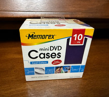 Memorex Mini DVD Cases 10 Pack NEW UNUSED  SEALED 5 Colors Old Store Stock 