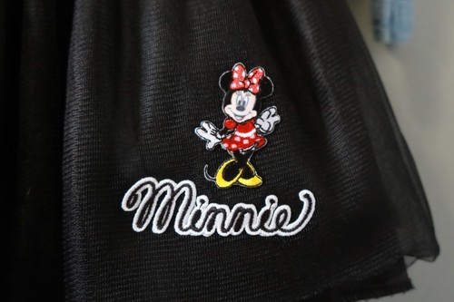 Upcycle Girls Black Tulle Skirt Denim Shirt Outfit Minnie Mouse Size 4T Old Navy - Picture 3 of 8