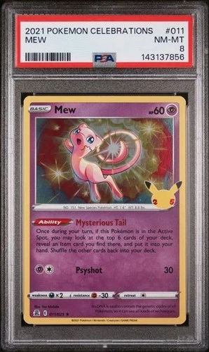 Mew - 2021 Pokemon Sword & Shield Celebrations #011/025 Holo PSA 8