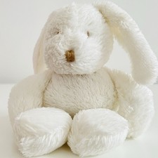IZZIWOTNOT White Bunny Rabbit Plush Comforter 9” Soft Toy Baby Soother Beanie 🤍