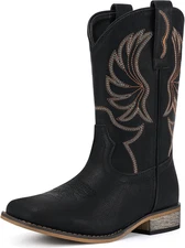 Kids Cowboy Boots Boys Girls Western SquareToe Cowgirl Boots w/ Walking Heel