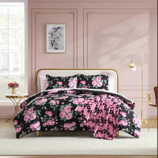 Queen Garden Floral Bedding Set - 8 Piece Ultra-Soft Comforter