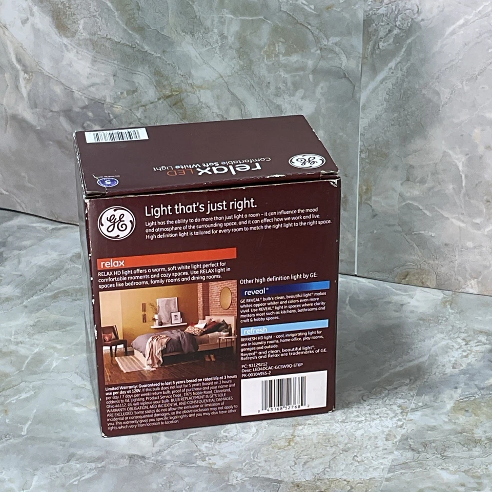 GE Relax LED Comfortable Soft White Light 40W Replacement Bulb (Pack of 6) - Image 3 of 4