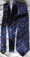 Tie Rack Beaufort 100% Silk Tie, Navy Blue, Tropical Fish, Made in Italy