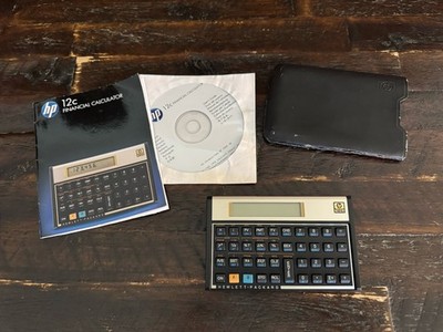 HP 12C Financial CALCULATOR with Original Hewlett Packard Case/Manual/CD Tested
