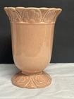 Vintage MCM Red Wing Pottery Ceramic Footed Vase Pink/Peach Glaze 7.5” 985