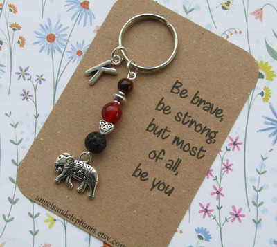 Schlüsselanhänger Elefant, personalisiert Edelstein Diffusor, Tierliebhaber Geschenke