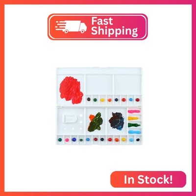 Transon Large Paint Palette Box 29 Color Mixing Wells with 1 Liner Brush