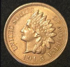 1905 Indian Head Cent - Uncirculated Red/Brown - Flashy - FREE SHIPPING