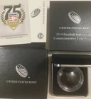 2014 S BASEBALL HALL OF FAME CLAD PROOF HALF DOLLAR COIN GLOVE CURVED COA BOX