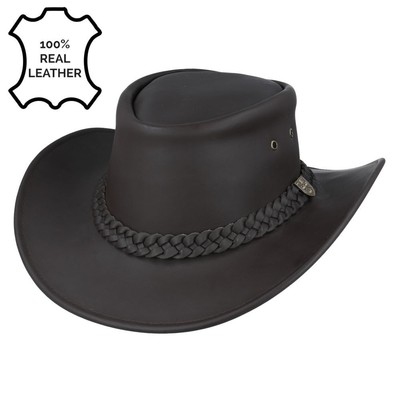 Cowboyhut australischer Stil Büffel Cowboyhut Vintage Echtleder UPF40 Mütze