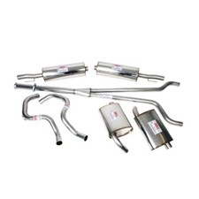 SISTEMA DE ESCAPE COMPLETO DE ACERO INOXIDABLE JAGUAR XJ6 SERIE 2 Y 3 CAMPANAS BSSJR026