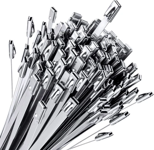 50-100 Pcs Metal Zip Ties Stainless Steel Heavy Duty Self-Locking Cable Ties US - Picture 1 of 7