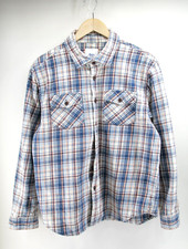 Katin Shirt Mens Medium Blue Plaid Flannel Button Up Outdoor Workwear Skate