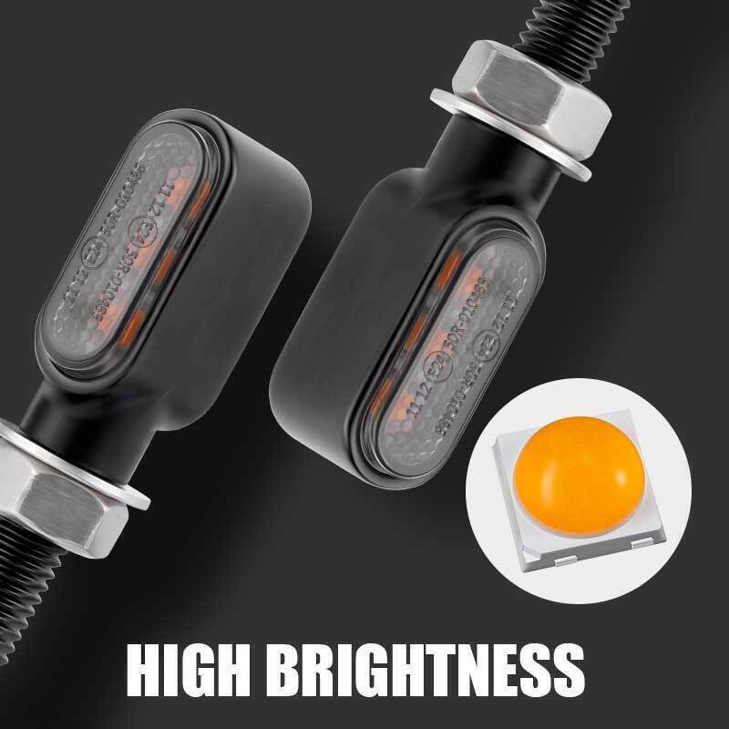 2X Black Motorcycle LED Amber Blinker Turn Signals Light Universal Bullet Lamp 2X Black Motorcycle LED Amber Blinker Turn Signals Light Universal Bullet Lamp