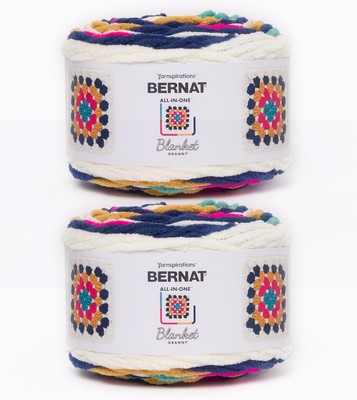 Blanket Granny Square Retro Pop Yarn - 2 Pack of 240g / 8.5oz - 100% Polyeste...