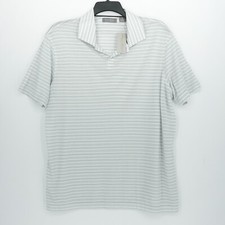 Daniel Cremieux Signature Collection Polo Shirt XL Gray White Striped NWT 85