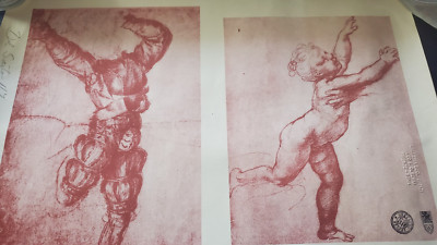 Antique 1914 Pink Leo Olschki  Pink Print FIRENZE ROMA Signed  Numbered Stamp